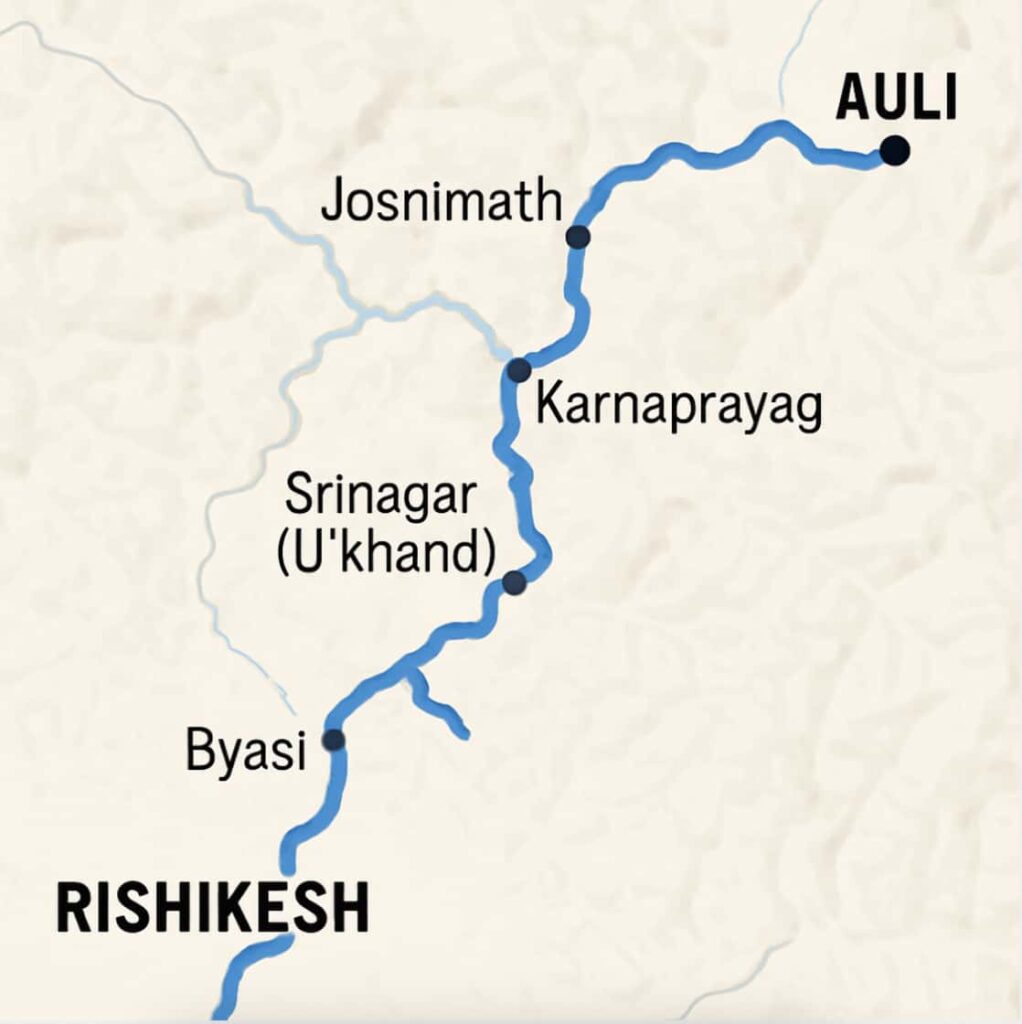 how to reach auli from rishikesh